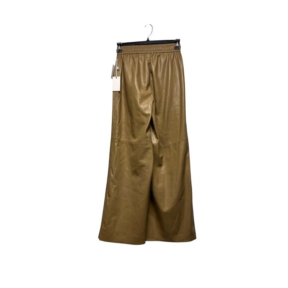 NWT Good American Faux Leather Wide Leg Trousers Warm Carmel Small (GA size 1) - Picture 6 of 11
